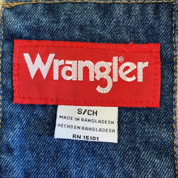 Vtg Wrangler denim Sherpa lined vest S - Picture 6 of 10